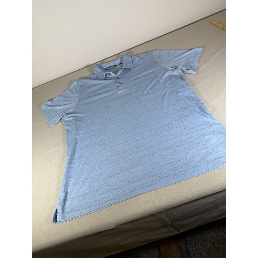 Travis Mathew Shirt Adult Extra Large Light Blue Polo Pullover Pima Golf Mens - Picture 3 of 10